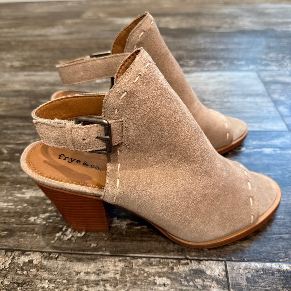 Frye Sandals Womens Size 9 Donna‎ Slingback Block Heel Ash Suede Leather NIB - Picture 7 of 16